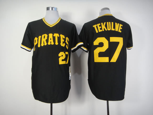 Men Pittsburgh Pirates 27 Kang Black Throwback MLB Jerseys